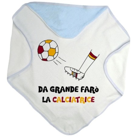 Accappatoio neonato da grande farò il calciatore giallo rosso Da grande farò