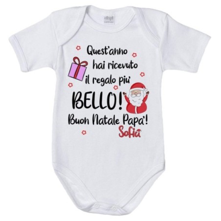 Body neonato personalizzato con nome papà quest'anno hai...