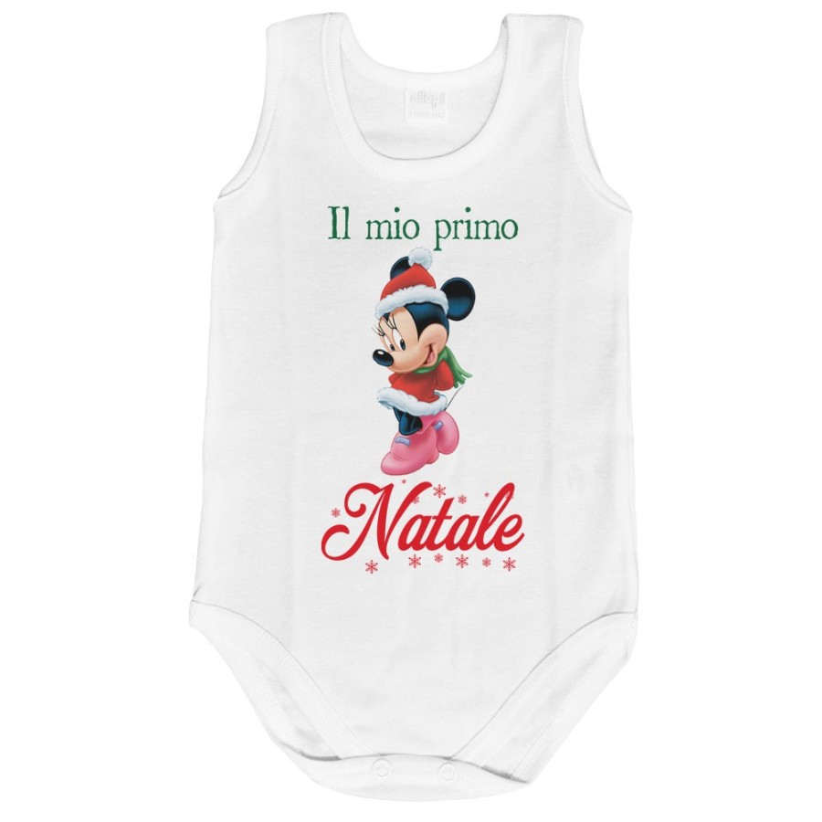 Body neonata personalizzabile con nome minnie il mio primo natale Natale