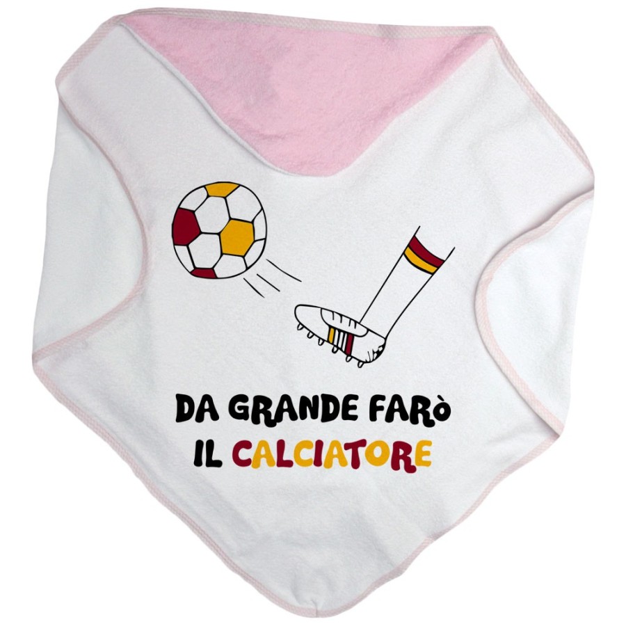 Accappatoio neonato da grande farò il calciatore giallo rosso Da grande farò