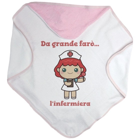 Accappatoio neonata da grande farò l'infermiera Da grande farò