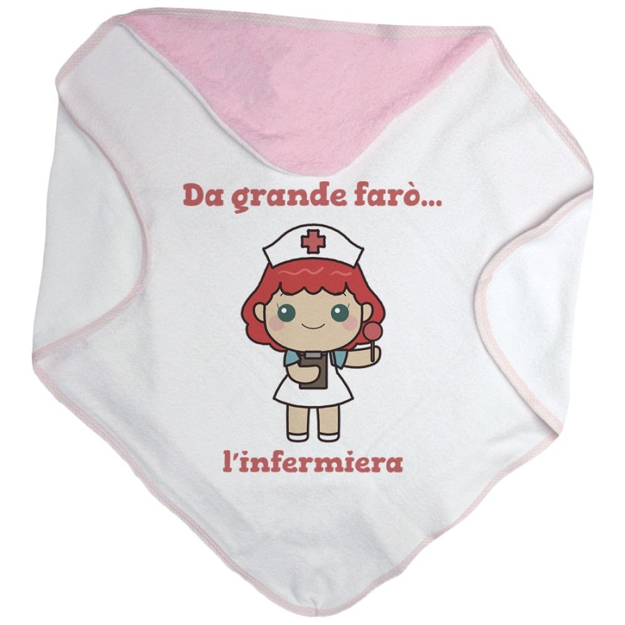 Accappatoio neonata da grande farò l'infermiera Da grande farò