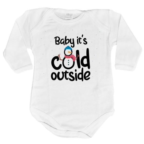 Body neonato personalizzabile con nome baby it's cold outside Natale