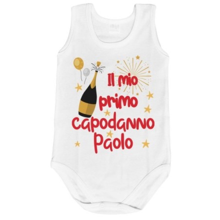 Body neonato personalizzato con nome il mio primo capodanno