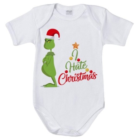 Body neonato personalizzabile con nome i hate christmas...