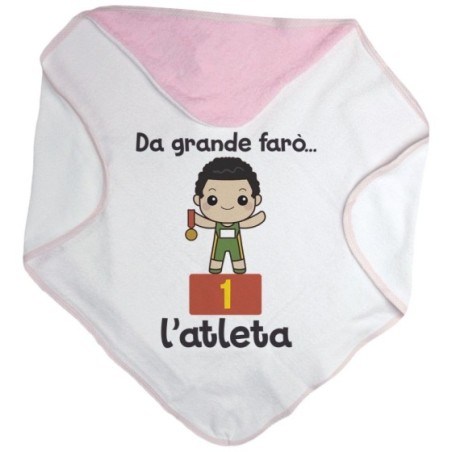 Accappatoio neonato da grande farò l'atleta Da grande farò