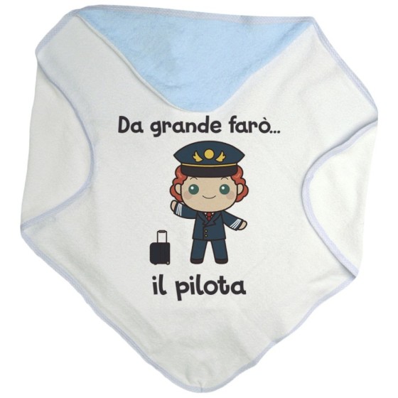 Accappatoio neonato da grande farò il pilota Da grande farò