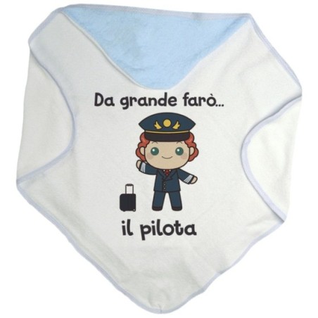Accappatoio neonato da grande farò il pilota