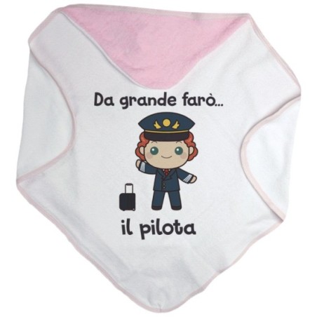 Accappatoio neonato da grande farò il pilota Da grande farò