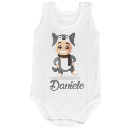 Body neonato personalizzato con nome baby lupo