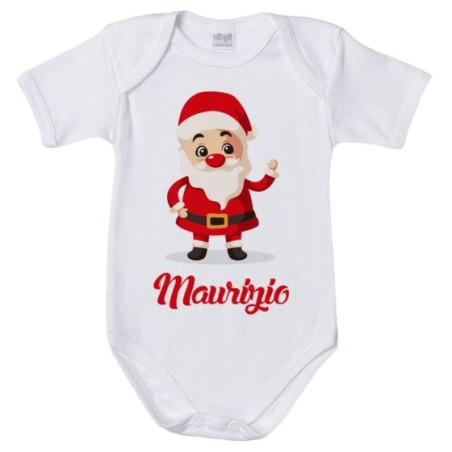 Body neonato personalizzato con nome baby santa