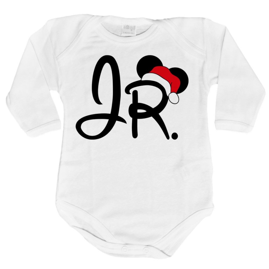 Body neonato personalizzabile con nome jr con cappello natalizio Natale