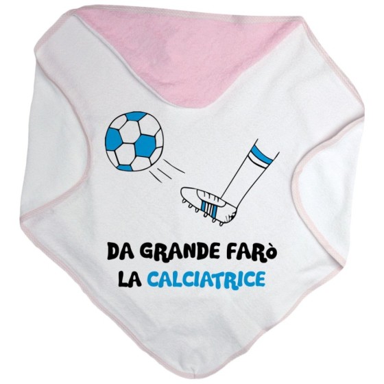 Accappatoio neonato da grande farò il calciatore bianco azzurro Da grande farò