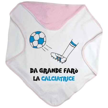 Accappatoio neonato da grande farò il calciatore bianco azzurro Da grande farò