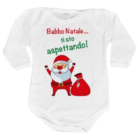 Body neonato personalizzabile con nome babbo natale ti...