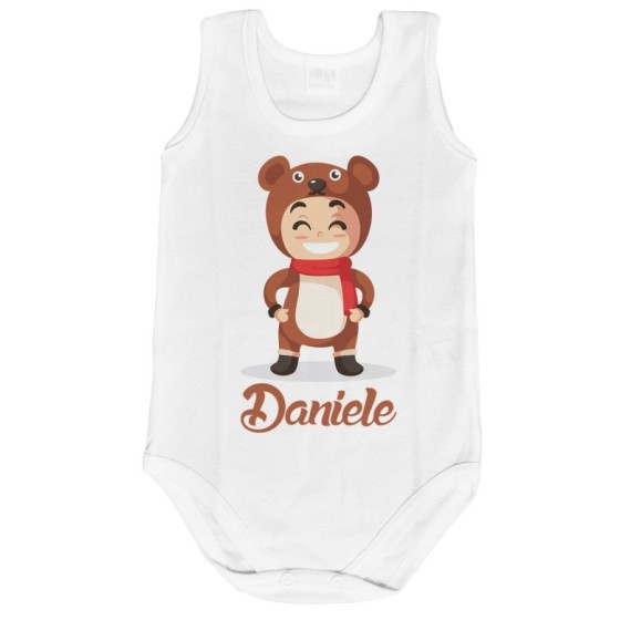 Body neonato personalizzato con nome baby orso Natale