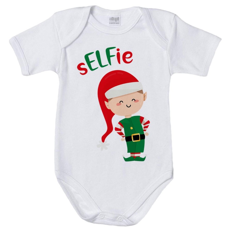 Body neonato personalizzabile con nome selfie Natale