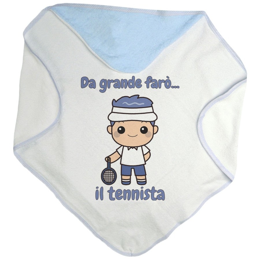 Accappatoio neonato da grande farò il tennista Da grande farò