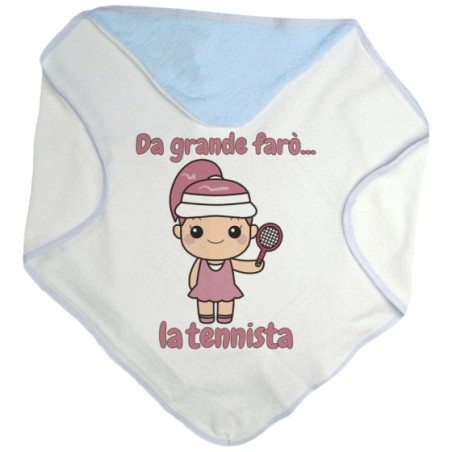 Accappatoio neonato da grande farò il tennista Da grande farò