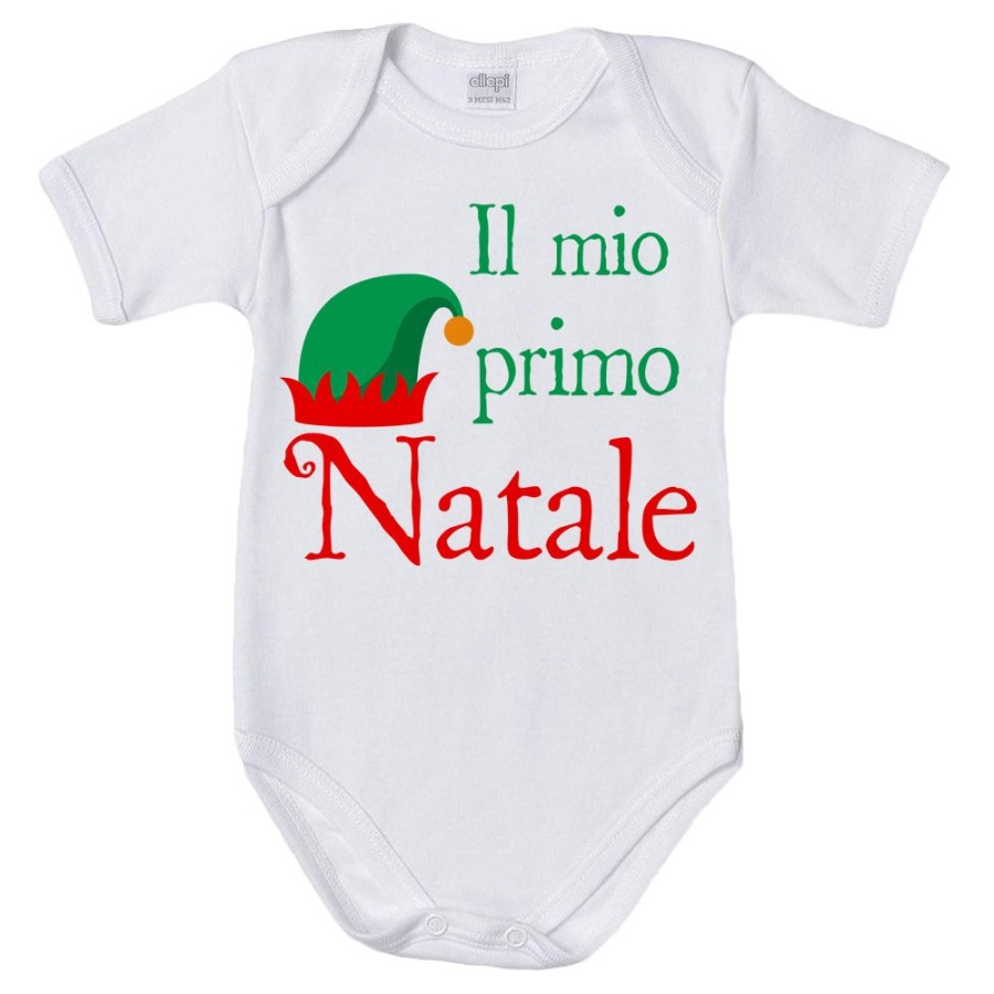 Body neonato il mio primo natale con cappello da elfo Natale
