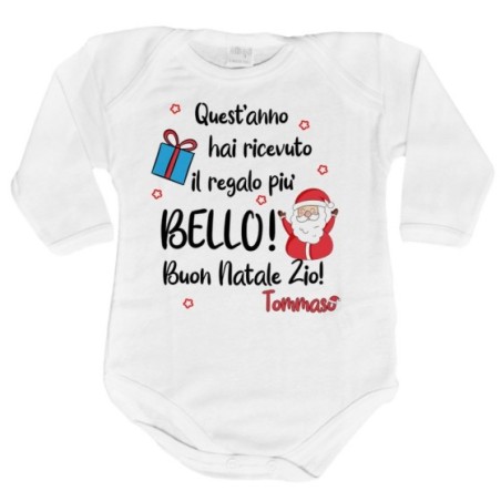 Body neonato personalizzato con nome zio quest'anno hai...