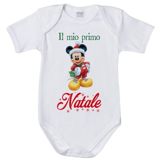 Body neonato personalizzabile con nome topolino il mio primo natale Natale