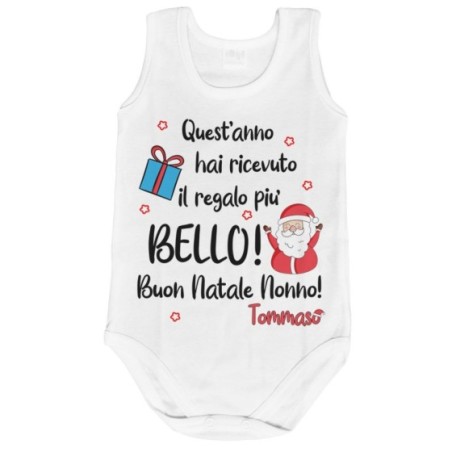 Body neonato personalizzato con nome nonno quest'anno hai...