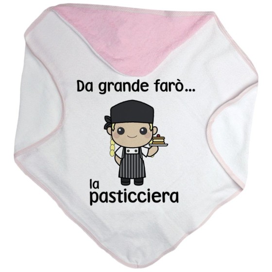 Accappatoio neonato da grande farò il pasticcere Da grande farò