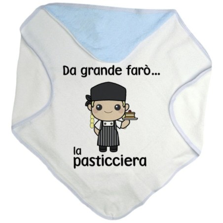 Accappatoio neonato da grande farò il pasticcere Da grande farò