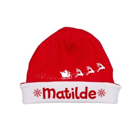 Cappello personalizzato con nome slitta di babbo natale Natale