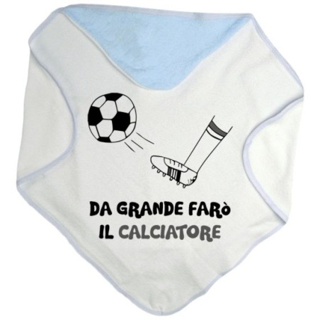 Accappatoio neonato da grande farò il calciatore bianco nero