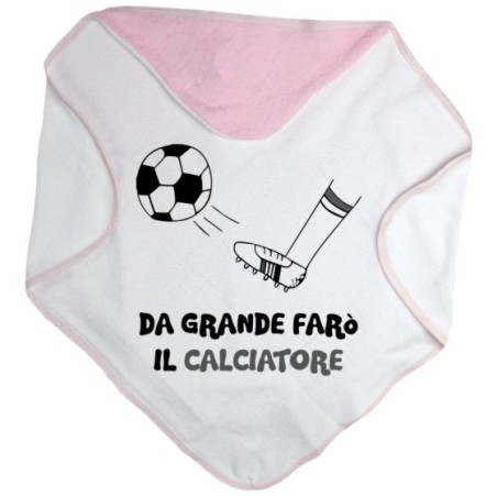 Accappatoio neonato da grande farò il calciatore bianco nero Da grande farò