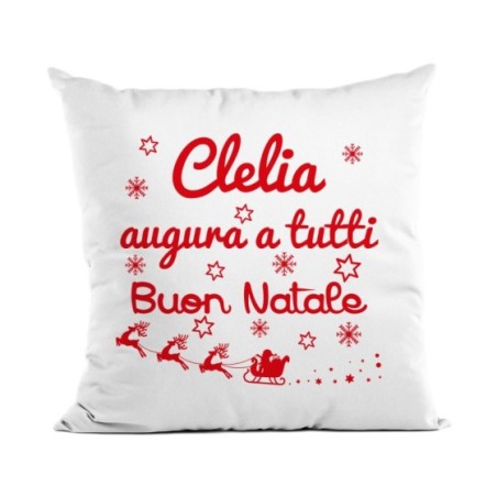 Cuscino personalizzato con nome augura a tutti buon natale Natale