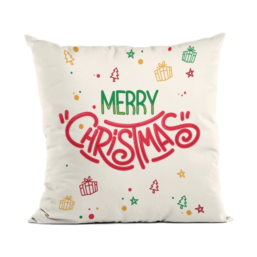 Cuscino merry christamas colorful elements Natale