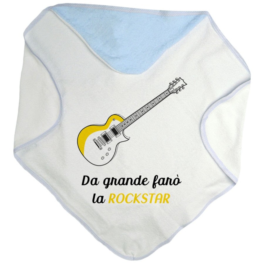 Accappatoio neonato da grande farò la rockstar Da grande farò