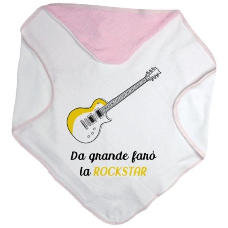 Accappatoio neonato da grande farò la rockstar Da grande farò