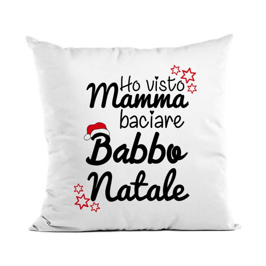Cuscino ho visto mamma baciare babbo natale Natale