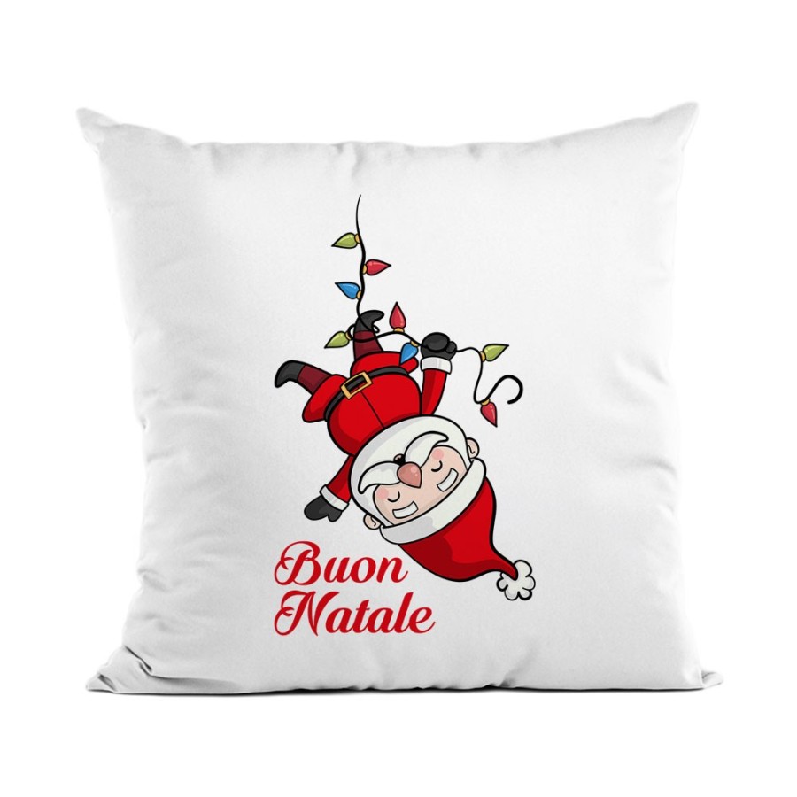 Cuscino personalizzabile con nome babbo natale con luci natalizie Natale