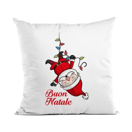 Cuscino personalizzabile con nome babbo natale con luci...
