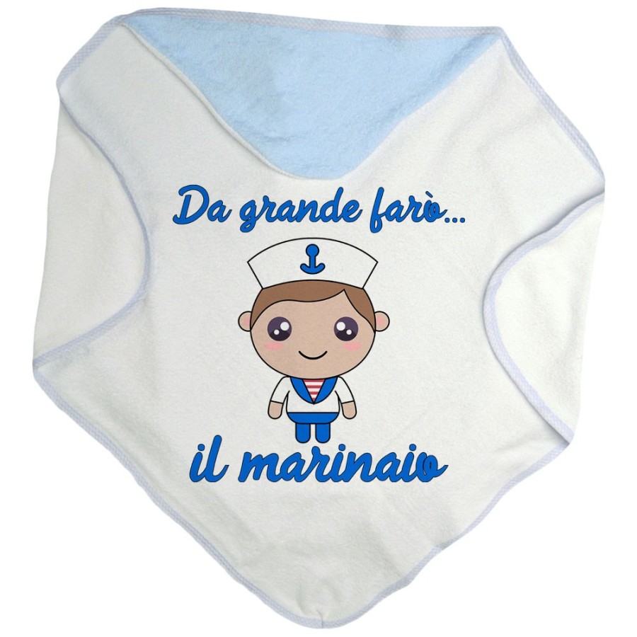 Accappatoio neonato da grande farò il marinaio Da grande farò