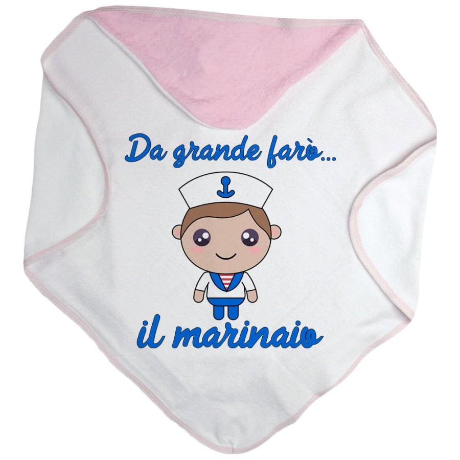 Accappatoio neonato da grande farò il marinaio Da grande farò