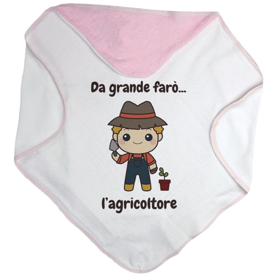 Accappatoio neonato da grande farò l'agricoltore Da grande farò