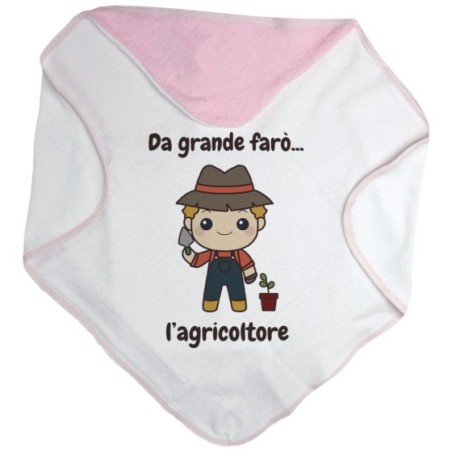 Accappatoio neonato da grande farò l'agricoltore Da grande farò