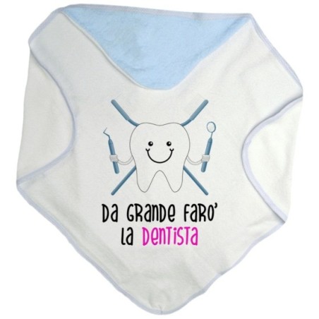 Accappatoio neonato da grande farò il dentista Da grande farò