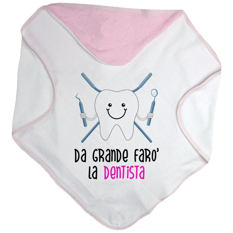 Accappatoio neonato da grande farò il dentista Da grande farò