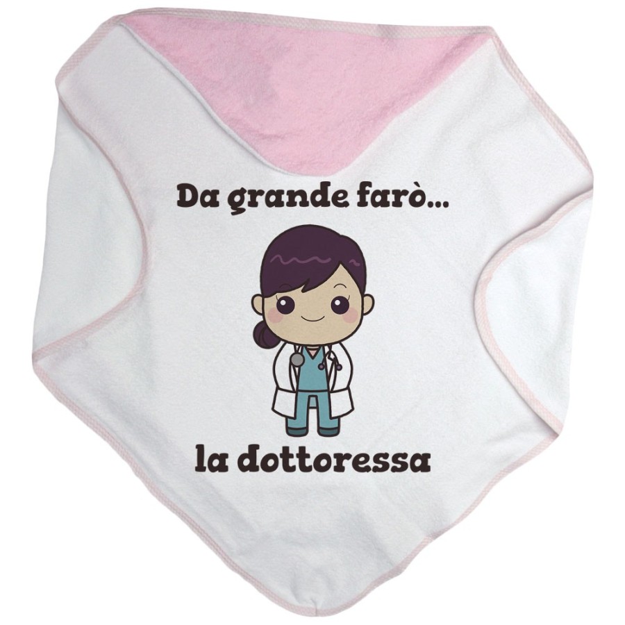 Accappatoio neonata da grande farò la dottoressa Da grande farò