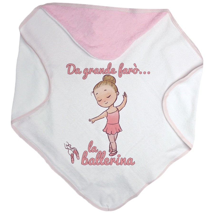 Accappatoio neonata da grande farò la ballerina Da grande farò