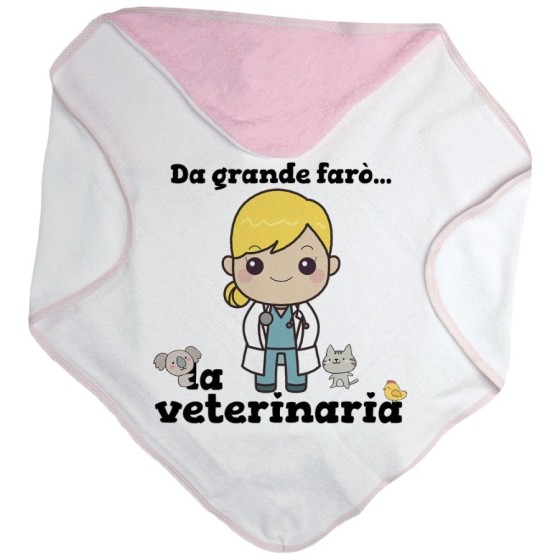Accappatoio neonata da grande farò la veterinaria Da grande farò