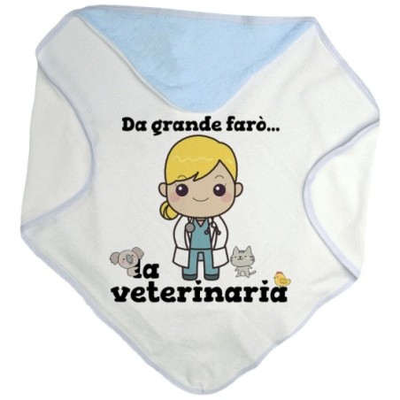 Accappatoio neonata da grande farò la veterinaria Da grande farò