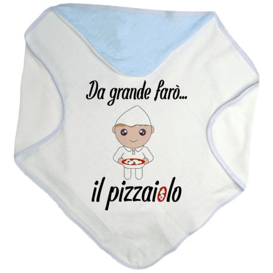 Accappatoio neonato da grande farò il pizzaiolo Da grande farò